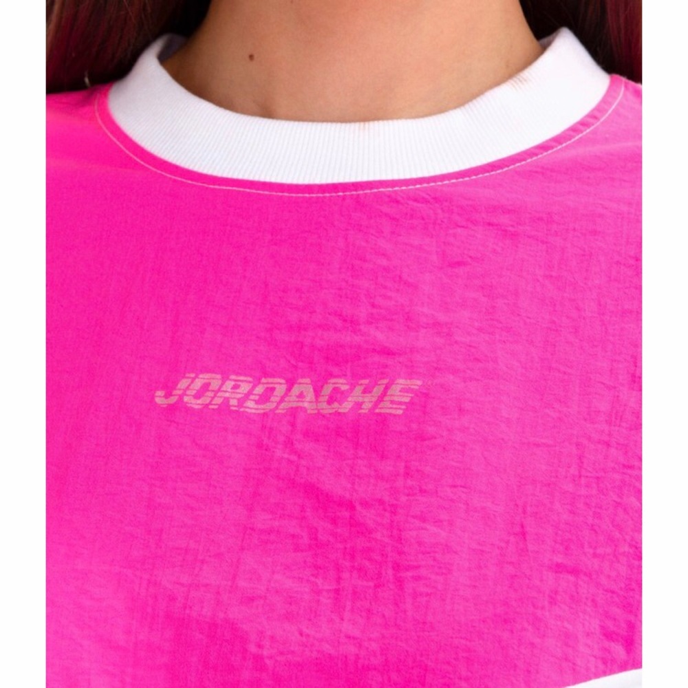 Jordache Oversized V Sweatshirt Neon Pink NWT
